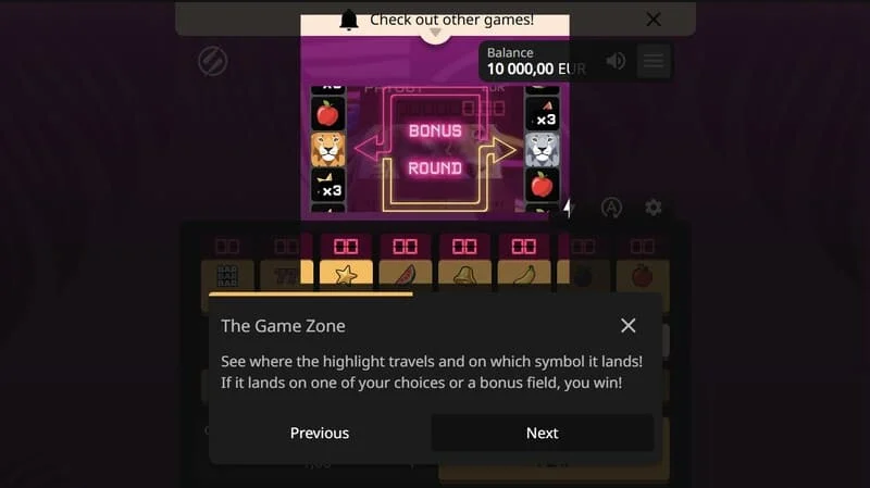 Lion Zama Fruits Bonus Spins - siombailí Scatter á mbailiú agus modh speisialta á spreagadh