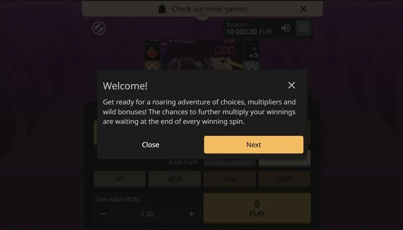 Lion Zama Fruits Bonus Spins - seisiún gníomhach le siombailí torthaí clasaiceacha agus 777